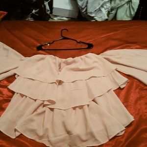 NEW NEVER WORN SHEER SHOULDER-LESS TANK